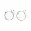 Sterling Silver Small Hoop, Twist Design, Polished, Silver Finish, 02.401.0088.16