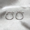 Sterling Silver Small Hoop, Twist Design, Polished, Silver Finish, 02.401.0089.16
