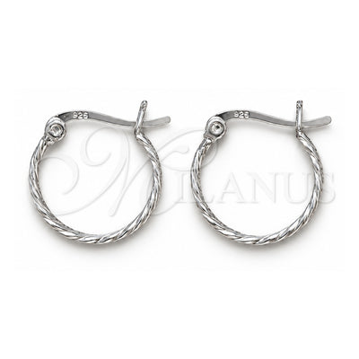 Sterling Silver Small Hoop, Twist Design, Polished, Silver Finish, 02.401.0089.16