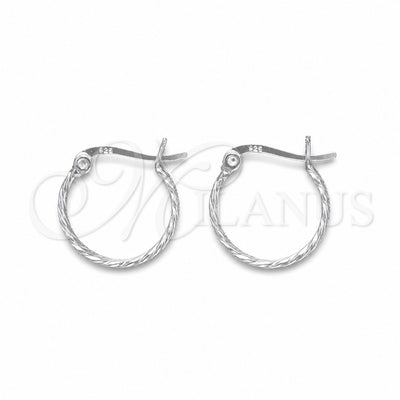 Sterling Silver Small Hoop, Twist Design, Polished, Silver Finish, 02.401.0089.16 for wholesale, main product view