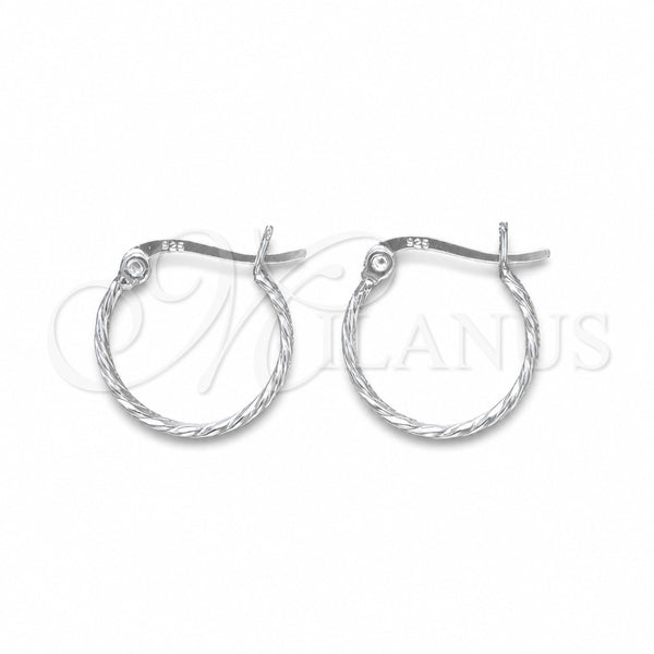 Sterling Silver Small Hoop, Twist Design, Polished, Silver Finish, 02.401.0089.16