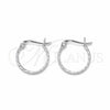 Sterling Silver Small Hoop, Twist Design, Polished, Silver Finish, 02.401.0089.16