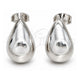 Arete Dormilona 02.401.0090 Plata Rodinada, Diseño de Gota, Pulido, Tono Plateado