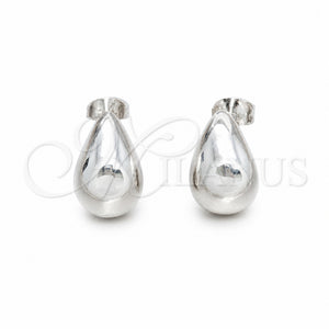 Sterling Silver Stud Earring, Teardrop Design, Polished, Silver Finish, 02.401.0090