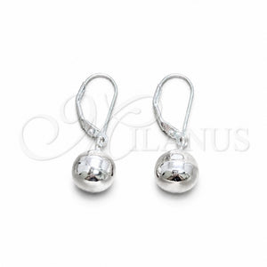 Sterling Silver Dangle Earring, Ball Design, Polished, Silver Finish, 02.401.0091