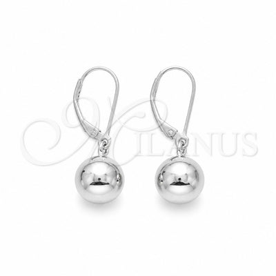 Sterling Silver Dangle Earring, Ball Design, Polished, Silver Finish, 02.401.0092 for wholesale, main product view