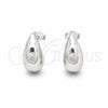 Sterling Silver Stud Earring, Teardrop Design, Polished, Silver Finish, 02.401.0093
