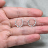 Sterling Silver Small Hoop, Twist Design, Polished, Silver Finish, 02.401.0094.15