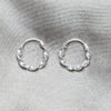 Sterling Silver Small Hoop, Twist Design, Polished, Silver Finish, 02.401.0094.15
