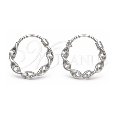 Sterling Silver Small Hoop, Twist Design, Polished, Silver Finish, 02.401.0094.15