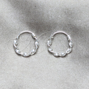 Sterling Silver Hoop Earrings — Small Hoop Twist Design Polished 02. — main product view — SKU 158479 | Plata 925 aretes de aro — aro pequeño Twist diseño pulido 02. — SKU 158479