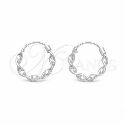 Sterling Silver Small Hoop, Twist Design, Polished, Silver Finish, 02.401.0094.15 for wholesale, main product view