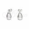 Sterling Silver Stud Earring, Teardrop Design, Polished, Silver Finish, 02.401.0095