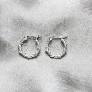 Sterling Silver Hoop Earrings — Small Hoop Twist Design Polished 02. — main product view — SKU 158481 | Plata 925 aretes de aro — aro pequeño Twist diseño pulido 02. — SKU 158481