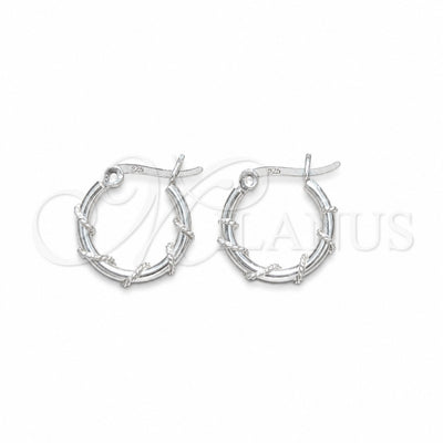 Sterling Silver Small Hoop, Twist Design, Polished, Silver Finish, 02.401.0096.16 for wholesale, main product view
