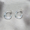 Sterling Silver Stud Earring, Hollow and Chunky Design, Polished, Silver Finish, 02.401.0097