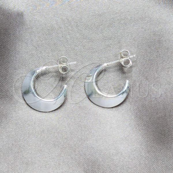 Sterling Silver Ring — Stud Earring Hollow and Chunky Design Polished 02. — main product view — SKU 158482 | Plata 925 anillo — Stud Earring Hollow and Chunky diseño pulido 02. — SKU 158482