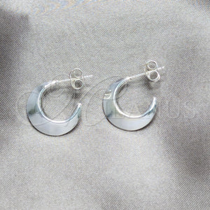 Sterling Silver Ring — Stud Earring Hollow and Chunky Design Polished 02. — main product view — SKU 158482 | Plata 925 anillo — Stud Earring Hollow and Chunky diseño pulido 02. — SKU 158482