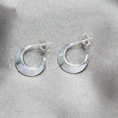 Sterling Silver Stud Earring, Hollow and Chunky Design, Polished, Silver Finish, 02.401.0097
