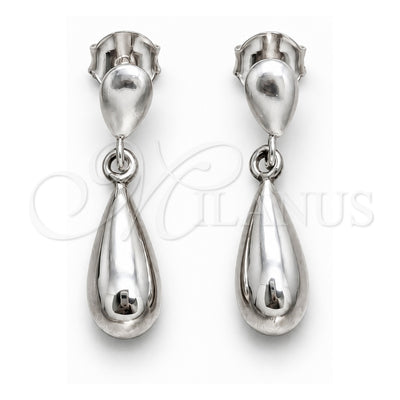 Sterling Silver Stud Earring, Teardrop Design, Polished, Silver Finish, 02.401.0098