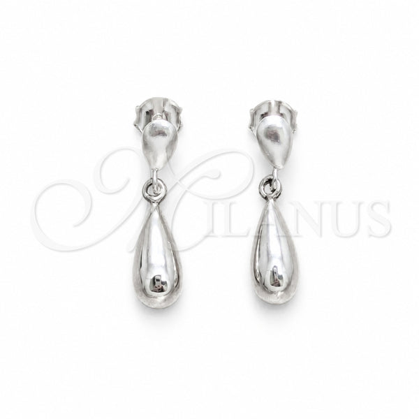 Sterling Silver Stud Earring, Teardrop Design, Polished, Silver Finish, 02.401.0098