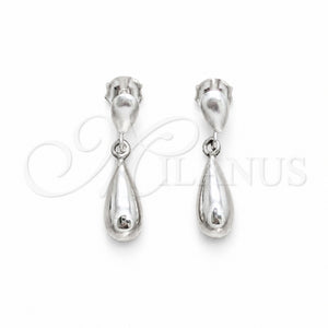 Sterling Silver Stud Earring, Teardrop Design, Polished, Silver Finish, 02.401.0098