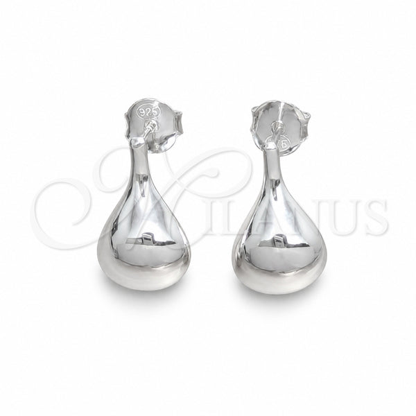 Sterling Silver Stud Earring, Teardrop Design, Polished, Silver Finish, 02.401.0099