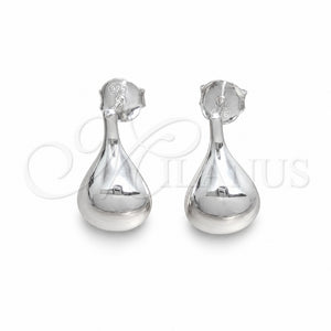 Sterling Silver Stud Earring, Teardrop Design, Polished, Silver Finish, 02.401.0099