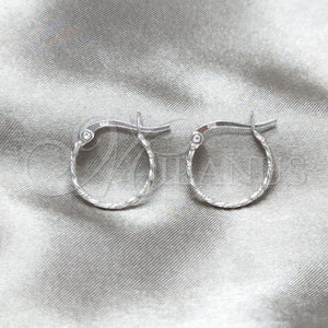 Sterling Silver Hoop Earrings — Small Hoop Twist Design Polished 02. — main product view — SKU 158486 | Plata 925 aretes de aro — aro pequeño Twist diseño pulido 02. — SKU 158486