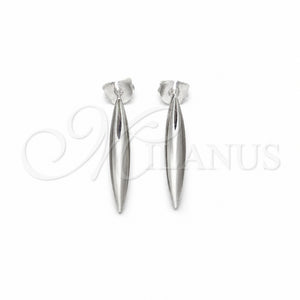 Sterling Silver Stud Earring, Chunky Design, Polished, Silver Finish, 02.401.0104