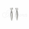 Sterling Silver Stud Earring, Chunky Design, Polished, Silver Finish, 02.401.0104