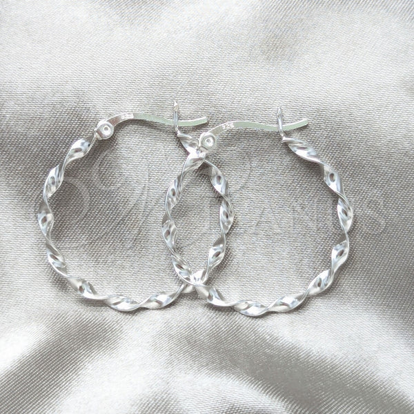 Sterling Silver Medium Hoop, Polished, Silver Finish, 02.401.0105.30