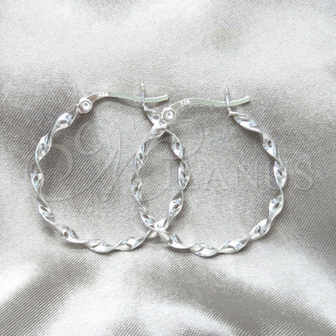 Sterling Silver Medium Hoop, Polished, Silver Finish, 02.401.0105.30
