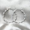 Sterling Silver Medium Hoop, Twist Design, Polished, Silver Finish, 02.401.0105.30