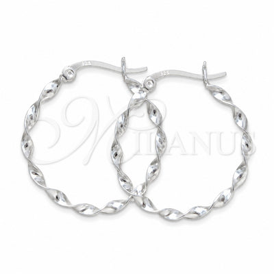 Sterling Silver Medium Hoop, Twist Design, Polished, Silver Finish, 02.401.0105.30 for wholesale, main product view