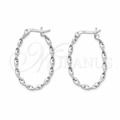 Sterling Silver Medium Hoop, Twist Design, Polished, Silver Finish, 02.401.0106.33 for wholesale, main product view
