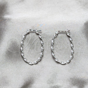 Sterling Silver Hoop Earrings — Medium Hoop Twist Design Polished 02. — main product view — SKU 158491 | Plata 925 aretes de aro — Medium Hoop Twist diseño pulido 02. — SKU 158491