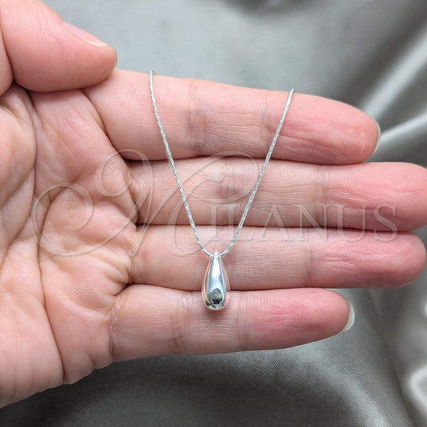 Sterling Silver Necklace — Pendant Necklace Teardrop Design Polished 04. 01 MM — alternate product view — SKU 158492 | Plata 925 collar — Pendant Necklace Teardrop diseño pulido 04. 01 MM — SKU 158492