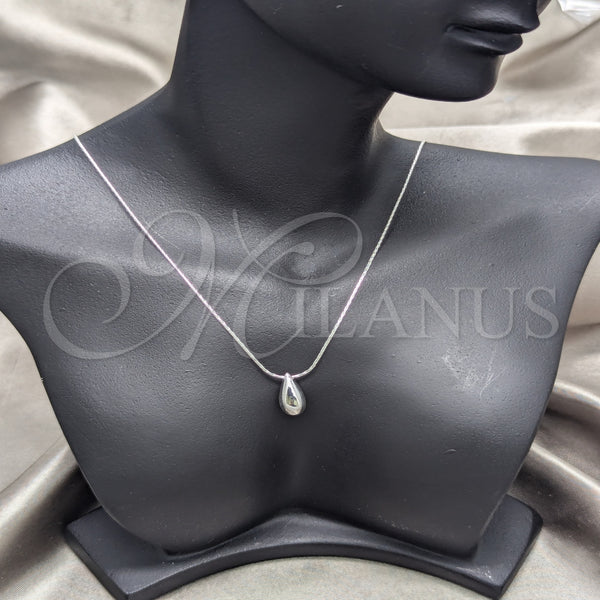 Sterling Silver Necklace — Pendant Necklace Teardrop Design Polished 04. 01 MM — main product view — SKU 158492 | Plata 925 collar — Pendant Necklace Teardrop diseño pulido 04. 01 MM — SKU 158492