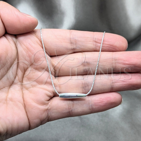 Sterling Silver Necklace — Pendant Necklace Chunky Design Polished 04. 01 MM — alternate product view — SKU 158493 | Plata 925 collar — Pendant Necklace Chunky diseño pulido 04. 01 MM — SKU 158493