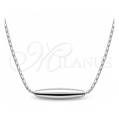 Sterling Silver Pendant Necklace, Chunky Design, Polished, Silver Finish, 04.401.0027.18 (01 MM Thickness, 18 Inches Length)