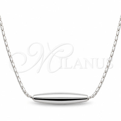 Sterling Silver Pendant Necklace, Chunky Design, Polished, Silver Finish, 04.401.0027.18 (01 MM Thickness, 18 for wholesale, main product view
