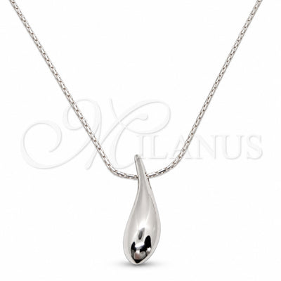 Sterling Silver Pendant Necklace, Teardrop Design, Polished, Silver Finish, 04.401.0028.18 (01 MM Thickness, 18 for wholesale, main product view