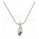 Sterling Silver Pendant Necklace, Teardrop Design, Polished, Silver Finish, 04.401.0028.18 (01 MM Thickness, 18 Inches Length)