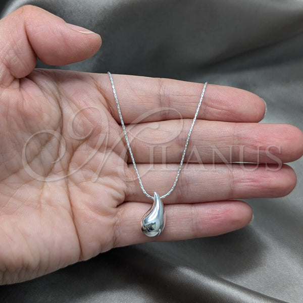 Sterling Silver Necklace — Pendant Necklace Teardrop Design Polished 04. 01 MM — alternate product view — SKU 158495 | Plata 925 collar — Pendant Necklace Teardrop diseño pulido 04. 01 MM — SKU 158495