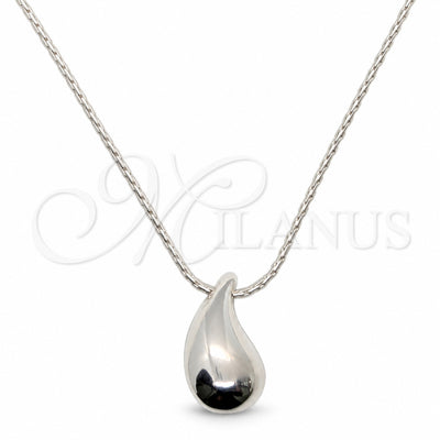 Sterling Silver Pendant Necklace, Teardrop Design, Polished, Silver Finish, 04.401.0029.18 (01 MM Thickness, 18 for wholesale, main product view