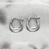 Sterling Silver Small Hoop, Chunky Design, Polished, Silver Finish, 02.401.0107.17