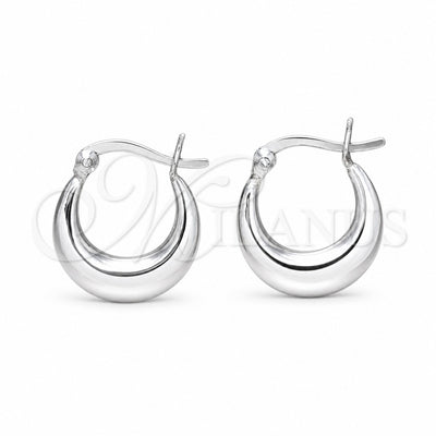 Sterling Silver Small Hoop, Chunky Design, Polished, Silver Finish, 02.401.0107.17 for wholesale, main product view