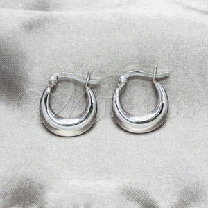 Sterling Silver Hoop Earrings — Small Hoop Chunky Design Polished 02. — main product view — SKU 158501 | Plata 925 aretes de aro — aro pequeño Chunky diseño pulido 02. — SKU 158501