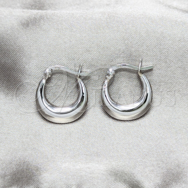 Sterling Silver Hoop Earrings — Small Hoop Chunky Design Polished 02. — main product view — SKU 158501 | Plata 925 aretes de aro — aro pequeño Chunky diseño pulido 02. — SKU 158501